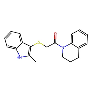 1-(3,4-dihydro-2H-quinolin-1-yl)-2-[(2-methyl-1H-indol-3-yl)sulfanyl]ethanone structure