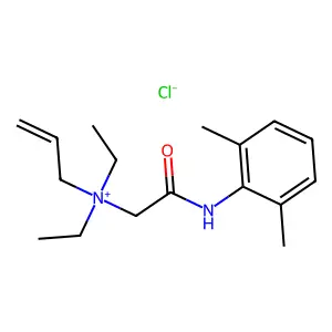 Allyldiethyl((2,6-xylylcarbamoyl)methyl)ammonium chloride structure