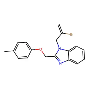 1-(2-bromoprop-2-enyl)-2-[(4-methylphenoxy)methyl]benzimidazole structure