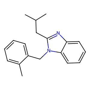 1-[(2-methylphenyl)methyl]-2-(2-methylpropyl)benzimidazole structure