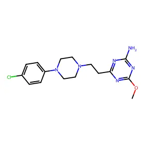 1,3,5-Triazin-2-amine, 4-(2-(4-(4-chlorophenyl)-1-piperazinyl)ethyl)-6-methoxy- structure