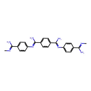 N',N'''-Bis(p-(methylamidino)phenyl)terephthalamidine structure
