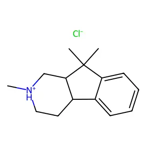 2,9,9-trimethyl-1,2,3,4,4a,9a-hexahydroindeno[2,1-c]pyridin-2-ium chloride structure