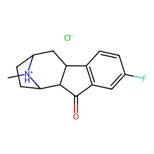 (2S,10S)-6-fluoro-15-methyl-15-azoniatetracyclo[10.2.1.02,10.04,9]pentadeca-4(9),5,7-trien-3-one chloride structure