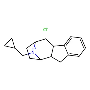 (2S,10S)-15-(cyclopropylmethyl)-15-azoniatetracyclo[10.2.1.02,10.04,9]pentadeca-4,6,8-triene chloride structure