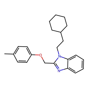 1-(2-cyclohexylethyl)-2-[(4-methylphenoxy)methyl]benzimidazole structure
