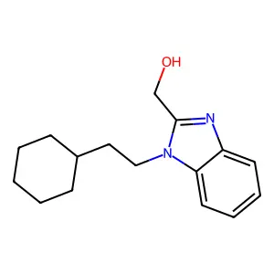 [1-(2-cyclohexylethyl)benzimidazol-2-yl]methanol structure