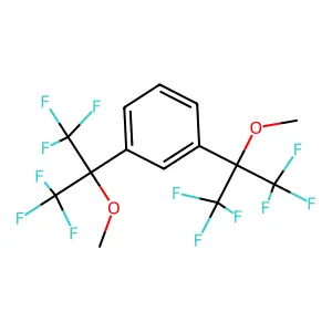 1,3-bis(1,1,1,3,3,3-hexafluoro-2-methoxypropan-2-yl)benzene structure