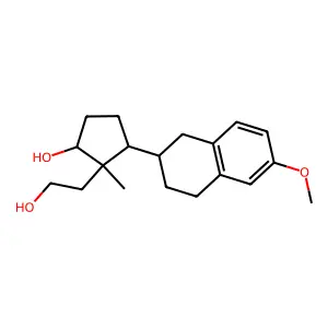 (1S,2S,3S)-2-(2-hydroxyethyl)-3-[(2R)-6-methoxy-1,2,3,4-tetrahydronaphthalen-2-yl]-2-methylcyclopentan-1-ol structure