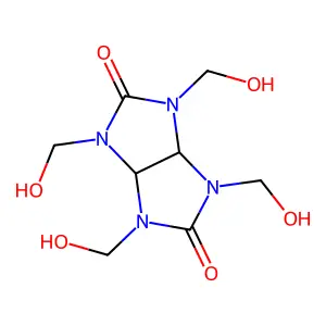1,3,4,6-tetrakis(hydroxymethyl)-3a,6a-dihydroimidazo[4,5-d]imidazole-2,5-dione structure