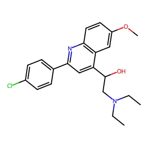 1-[2-(4-chlorophenyl)-6-methoxyquinolin-4-yl]-2-(diethylamino)ethanol structure