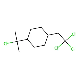 1-(2-chloropropan-2-yl)-4-(2,2,2-trichloroethyl)cyclohexane structure