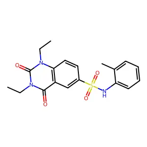 1,3-diethyl-N-(2-methylphenyl)-2,4-dioxo-1,2,3,4-tetrahydroquinazoline-6-sulfonamide structure