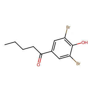 1-(3,5-dibromo-4-hydroxyphenyl)pentan-1-one structure