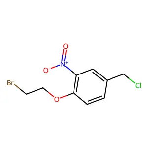 1-(2-bromoethoxy)-4-(chloromethyl)-2-nitrobenzene structure