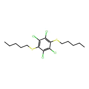 1,2,4,5-tetrachloro-3,6-bis(pentylsulfanyl)benzene structure