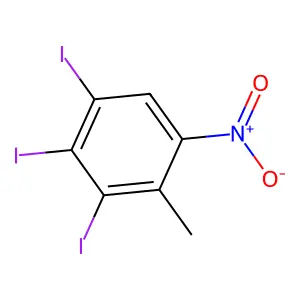 1,2,3-triiodo-4-methyl-5-nitrobenzene structure