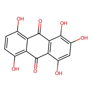 1,2,4,5,8-pentahydroxyanthracene-9,10-dione structure