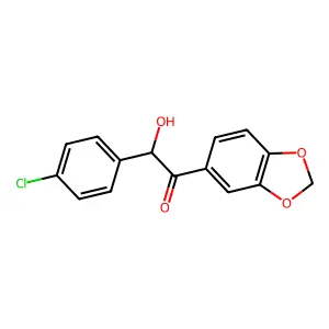 1-(1,3-benzodioxol-5-yl)-2-(4-chlorophenyl)-2-hydroxyethanone structure