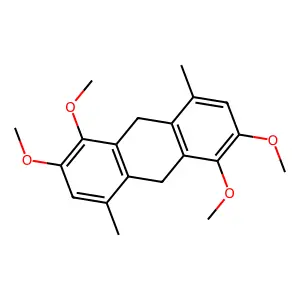 1,2,5,6-tetramethoxy-4,8-dimethyl-9,10-dihydroanthracene structure