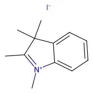 1,2,3,3-tetramethylindol-1-ium iodide structure