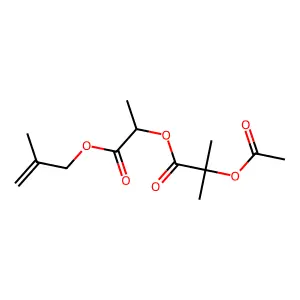 [1-(2-methylprop-2-enoxy)-1-oxopropan-2-yl] 2-acetyloxy-2-methylpropanoate structure