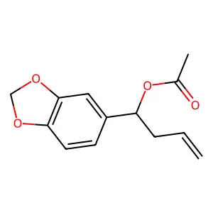 1-(1,3-benzodioxol-5-yl)but-3-enyl acetate structure