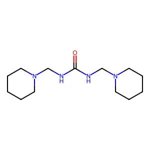 1,3-bis(piperidin-1-ylmethyl)urea structure