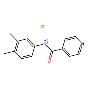 (3,4-dimethylphenyl)-(pyridine-4-carbonyl)azanium chloride structure