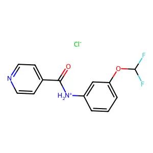 ISONICOTINAMIDE, N-(3-DIFLUOROMETHOXYPHENYL)-, HYDROCHLORIDE structure