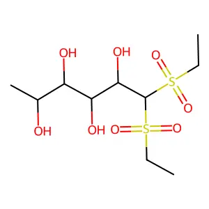 1,1-bis(ethylsulfonyl)hexane-2,3,4,5-tetrol structure