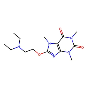 8-[2-(diethylamino)ethoxy]-1,3,7-trimethylpurine-2,6-dione structure