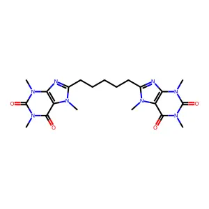 1,3,7-trimethyl-8-[5-(1,3,7-trimethyl-2,6-dioxopurin-8-yl)pentyl]purine-2,6-dione structure
