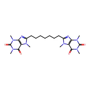1,3,7-trimethyl-8-[7-(1,3,7-trimethyl-2,6-dioxopurin-8-yl)heptyl]purine-2,6-dione structure