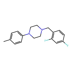 1-[(2,4-difluorophenyl)methyl]-4-(4-methylphenyl)piperazine structure