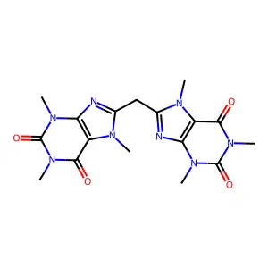 1,3,7-trimethyl-8-[(1,3,7-trimethyl-2,6-dioxopurin-8-yl)methyl]purine-2,6-dione structure