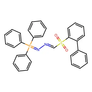 1-(2-phenylphenyl)sulfonyl-N-[(triphenyl-lambda5-phosphanylidene)amino]methanimine structure
