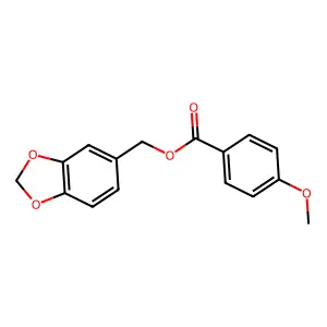 1,3-benzodioxol-5-ylmethyl 4-methoxybenzoate structure