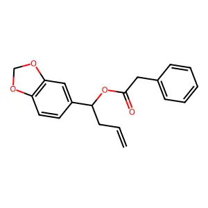 1-(1,3-benzodioxol-5-yl)but-3-enyl 2-phenylacetate structure