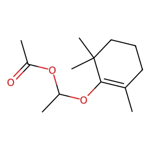1-(2,6,6-trimethylcyclohexen-1-yl)oxyethyl acetate structure