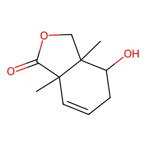4-hydroxy-3a,7a-dimethyl-4,5-dihydro-3H-2-benzofuran-1-one structure
