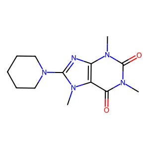 1,3,7-trimethyl-8-piperidin-1-ylpurine-2,6-dione structure