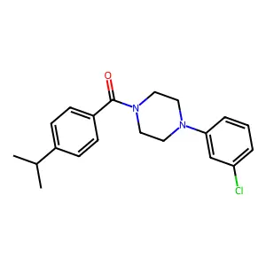 1-(3-chlorophenyl)-4-(4-isopropylbenzoyl)piperazine structure