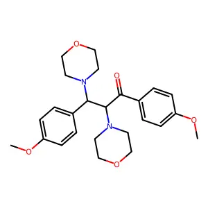 1,3-bis(4-methoxyphenyl)-2,3-dimorpholin-4-ylpropan-1-one structure