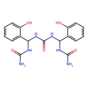 1,3-bis[(carbamoylamino)-(2-hydroxyphenyl)methyl]urea structure