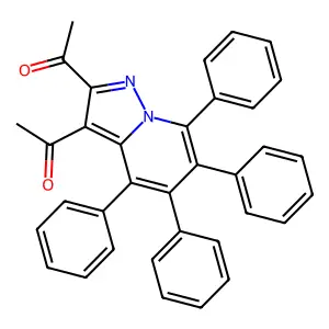 1-(2-acetyl-4,5,6,7-tetraphenylpyrazolo[1,5-a]pyridin-3-yl)ethanone structure
