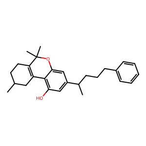 6,6,9-trimethyl-3-(5-phenylpentan-2-yl)-7,8,9,10-tetrahydrobenzo[c]chromen-1-ol structure