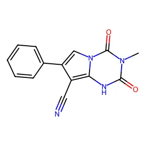 1,2,3,4-Tetrahydro-3-methyl-2,4-dioxo-7-phenylpyrrolo[1,2-a]-1,3,5-triazine-8-carbonitrile structure