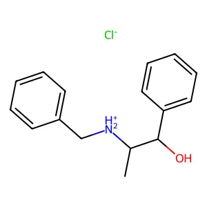 benzyl-(1-hydroxy-1-phenylpropan-2-yl)azanium chloride structure