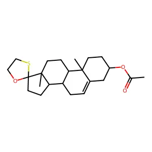 (10,13-dimethylspiro[1,2,3,4,7,8,9,11,12,14,15,16-dodecahydrocyclopenta[a]phenanthrene-17,2'-1,3-oxathiolane]-3-yl) acetate structure